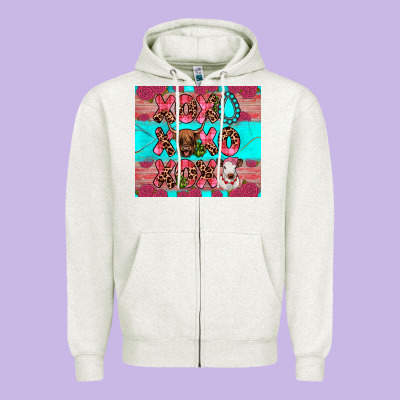 Xoxo Calf Heifer Zipper Hoodie Designed By Jahusdesignshop