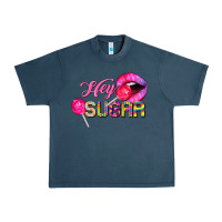 Midnight Navy hey sugar valentine's day Urban Heavy Tee - FaDigitalArtStudio