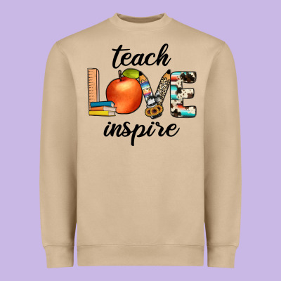 Teach Love Inspıre Heavyweight Sweatshirt Designed By Jahusdesignshop
