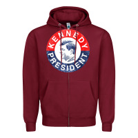 Burgundy vintage 1960 kennedy for president Zipper Hoodie - DesigneFamous