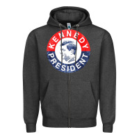 Charcoal Heather vintage 1960 kennedy for president Zipper Hoodie - DesigneFamous