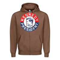 Chestnut vintage 1960 kennedy for president Zipper Hoodie - DesigneFamous