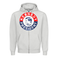 Dove Grey vintage 1960 kennedy for president Zipper Hoodie - DesigneFamous