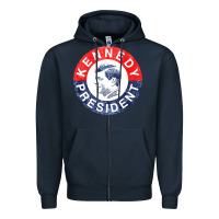 Navy vintage 1960 kennedy for president Zipper Hoodie - DesigneFamous