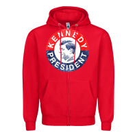 Red vintage 1960 kennedy for president Zipper Hoodie - DesigneFamous