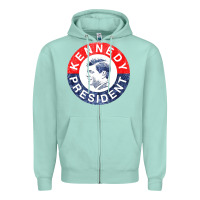 Seafoam vintage 1960 kennedy for president Zipper Hoodie - DesigneFamous