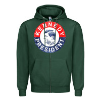 Sports Green vintage 1960 kennedy for president Zipper Hoodie - DesigneFamous