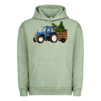 Pigment Oil Green Blue Christmas Tractor Urban Hoodie - RanaPortraitStore
