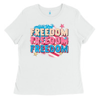 White Freedom freedom freedom Ladies Tee - FaDigitalArtStudio
