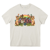 Cream Oh how he loves us cross Easter Day Heavy Core Tee - HowdyJamesFarm