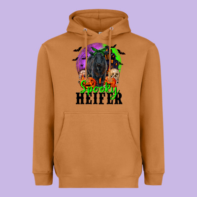 Spooky Heifer Black Angus Heavyweight Hoodie Designed By Ranaportraitstore