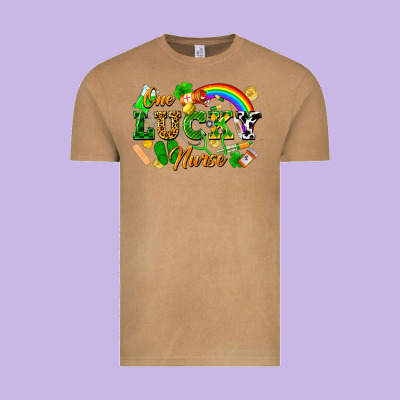One Lucky Nurse Vintage Tee Designed By Fadigitalartstudio