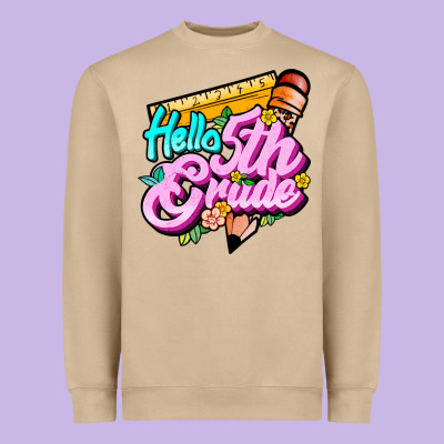 Hello 5th Grade Heavyweight Sweatshirt Designed By Jahusdesignshop