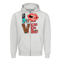 Dove Grey valentines love Zipper Hoodie - JahusDesignShop
