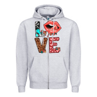 Heather Grey valentines love Zipper Hoodie - JahusDesignShop