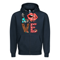 Navy valentines love Zipper Hoodie - JahusDesignShop