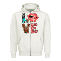 Oatmeal Heather valentines love Zipper Hoodie - JahusDesignShop