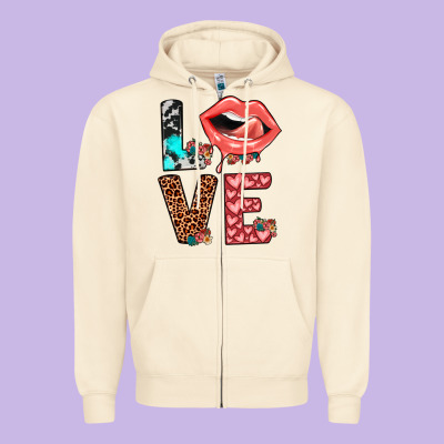 Valentines Love Zipper Hoodie Designed By Jahusdesignshop