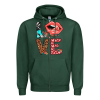 Sports Green valentines love Zipper Hoodie - JahusDesignShop