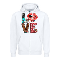 White valentines love Zipper Hoodie - JahusDesignShop