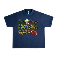 Navy eat sleep football repeat Urban Heavy Tee - BundleAndBundleShop