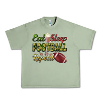 Oil Green eat sleep football repeat Urban Heavy Tee - BundleAndBundleShop