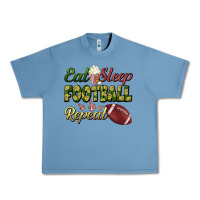 Pebble Blue eat sleep football repeat Urban Heavy Tee - BundleAndBundleShop