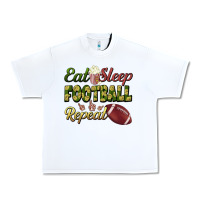 White eat sleep football repeat Urban Heavy Tee - BundleAndBundleShop