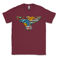 Burgundy thunderbird with usa flag and sunflowers Classic Tee - Artiststas