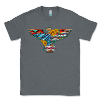 Charcoal Heather thunderbird with usa flag and sunflowers Classic Tee - Artiststas