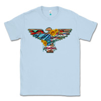 Dusty Blue thunderbird with usa flag and sunflowers Classic Tee - Artiststas