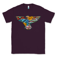 Plum thunderbird with usa flag and sunflowers Classic Tee - Artiststas