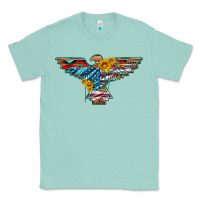Seafoam thunderbird with usa flag and sunflowers Classic Tee - Artiststas