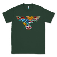 Sports Green thunderbird with usa flag and sunflowers Classic Tee - Artiststas