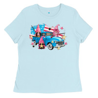 Baby Blue American truck gnomes Ladies Tee - FaDigitalArtStudio