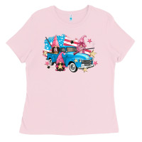 Bubblegum Pink American truck gnomes Ladies Tee - FaDigitalArtStudio