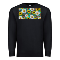 Black Sunflower And Daisy With Leopard Premium Sweatshirt - RanaPortraitStore