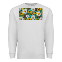 Dove Grey Sunflower And Daisy With Leopard Premium Sweatshirt - RanaPortraitStore