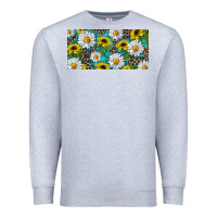 Heather Grey Sunflower And Daisy With Leopard Premium Sweatshirt - RanaPortraitStore