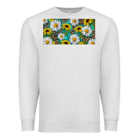 Oatmeal Heather Sunflower And Daisy With Leopard Premium Sweatshirt - RanaPortraitStore