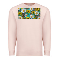 Pale Pink Sunflower And Daisy With Leopard Premium Sweatshirt - RanaPortraitStore
