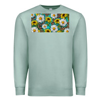 Seafoam Sunflower And Daisy With Leopard Premium Sweatshirt - RanaPortraitStore