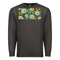 Smoke Sunflower And Daisy With Leopard Premium Sweatshirt - RanaPortraitStore