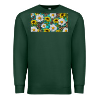 Sports Green Sunflower And Daisy With Leopard Premium Sweatshirt - RanaPortraitStore
