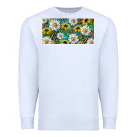 White Sunflower And Daisy With Leopard Premium Sweatshirt - RanaPortraitStore
