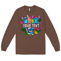 Chestnut Your Text Stich Long Sleeve Tee - CowhideDigitalArt