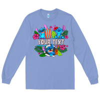 Colony Blue Your Text Stich Long Sleeve Tee - CowhideDigitalArt
