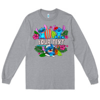 Heather Grey Your Text Stich Long Sleeve Tee - CowhideDigitalArt