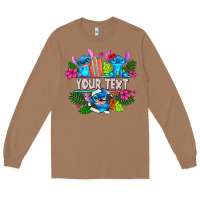 Toasted Coconut Your Text Stich Long Sleeve Tee - CowhideDigitalArt