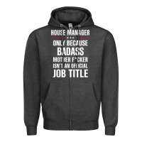Charcoal Heather gift for badass house manager Zipper Hoodie - DesigneFamous